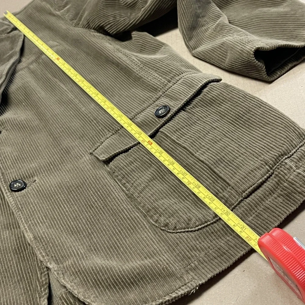 Izod Men's Tan Brown Corduroy 2 Button Blazer Jacket‎ Button Pockets Retro